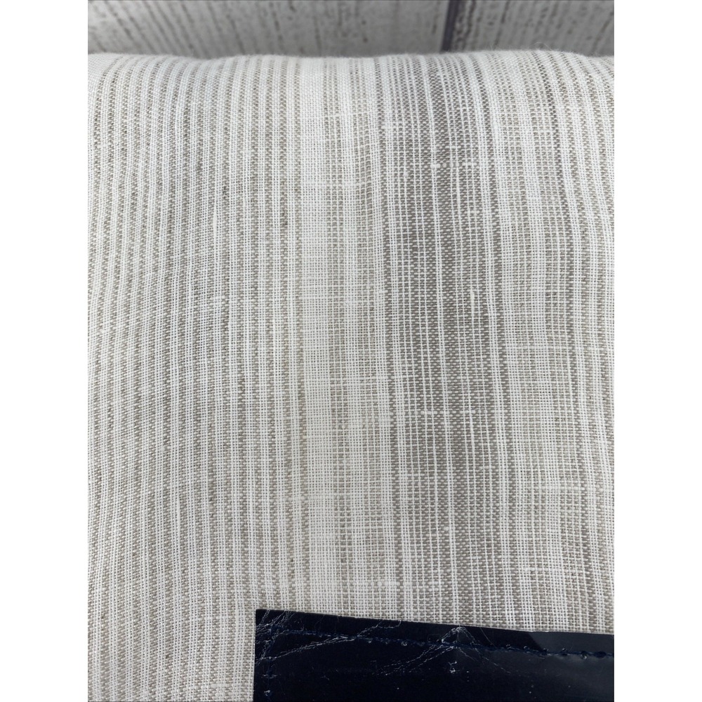 Brooks Brothers Duvet Set QUEEN Cream Beige Stripe 100% European Flax Linen - Picture 5 of 14